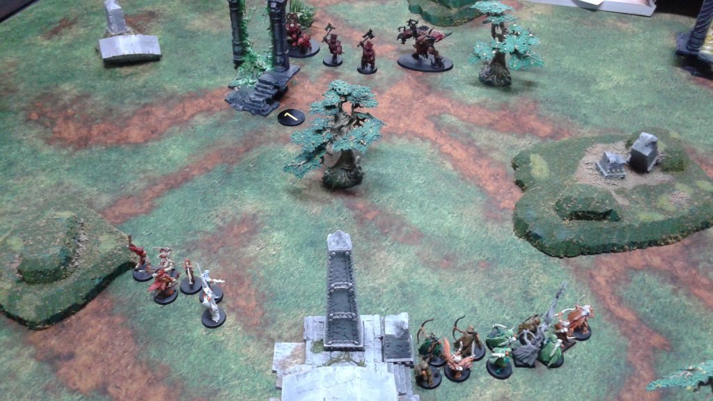 The Wood Elves loose a volley of arrows as they fall back!
