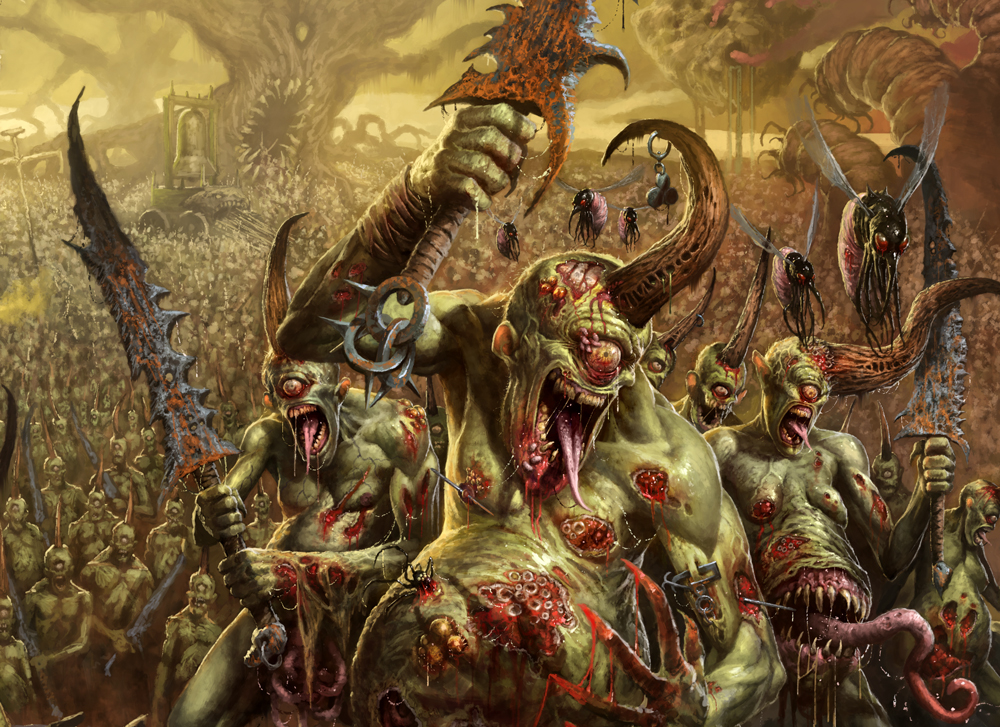 Warhammer 40K x4 Chaos Daemons Nurgle Plaguebearer Sword Arms B 